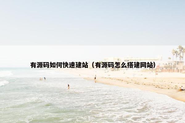 有源码如何快速建站（有源码怎么搭建网站）