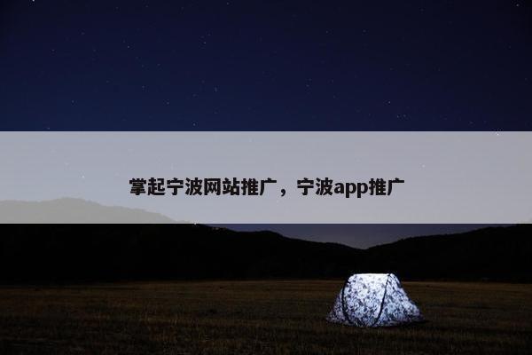 掌起宁波网站推广，宁波app推广