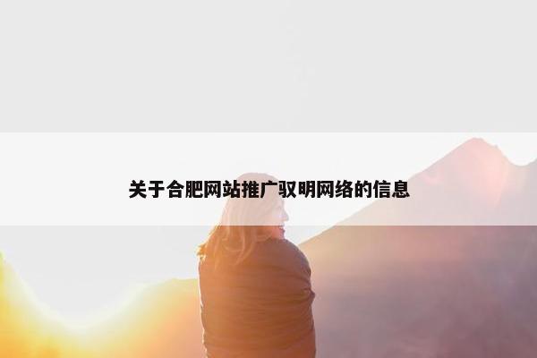 关于合肥网站推广驭明网络的信息