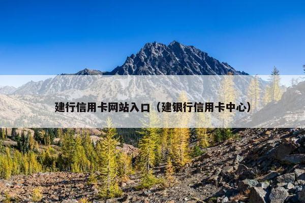 建行信用卡网站入口（建银行信用卡中心）