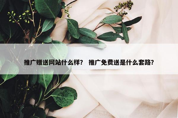 推广赠送网站什么样？ 推广免费送是什么套路？