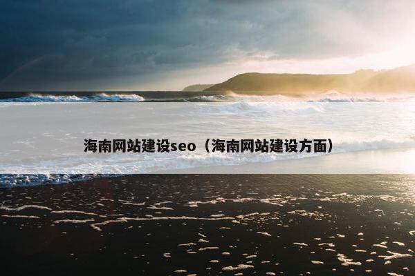 海南网站建设seo（海南网站建设方面）