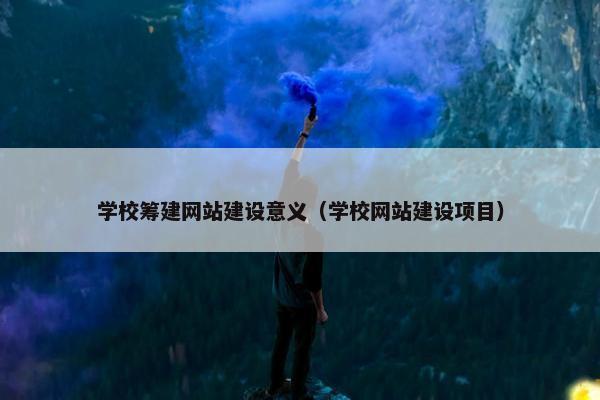 学校筹建网站建设意义（学校网站建设项目）