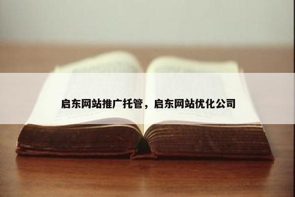 启东网站推广托管，启东网站优化公司