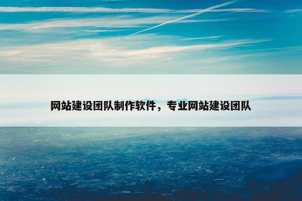 网站建设团队制作软件，专业网站建设团队