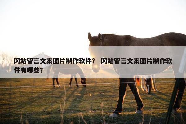 网站留言文案图片制作软件？ 网站留言文案图片制作软件有哪些？