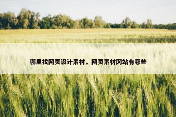 哪里找网页设计素材，网页素材网站有哪些