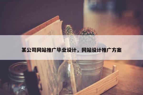 某公司网站推广毕业设计，网站设计推广方案