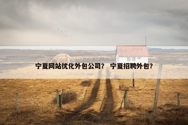 宁夏网站优化外包公司？ 宁夏招聘外包？