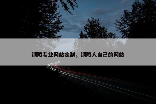 铜陵专业网站定制，铜陵人自己的网站