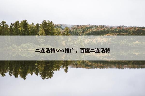 二连浩特seo推广，百度二连浩特
