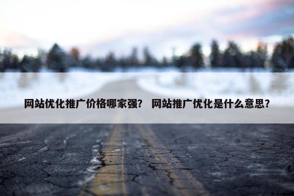 网站优化推广价格哪家强？ 网站推广优化是什么意思？