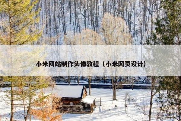 小米网站制作头像教程（小米网页设计）