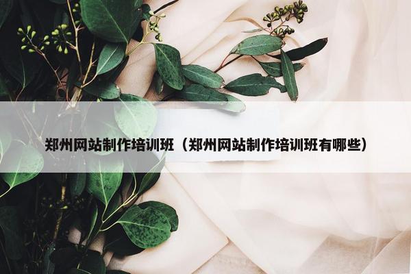 郑州网站制作培训班（郑州网站制作培训班有哪些）