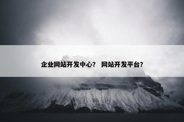 企业网站开发中心？ 网站开发平台？