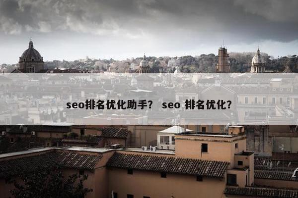 seo排名优化助手？ seo 排名优化？