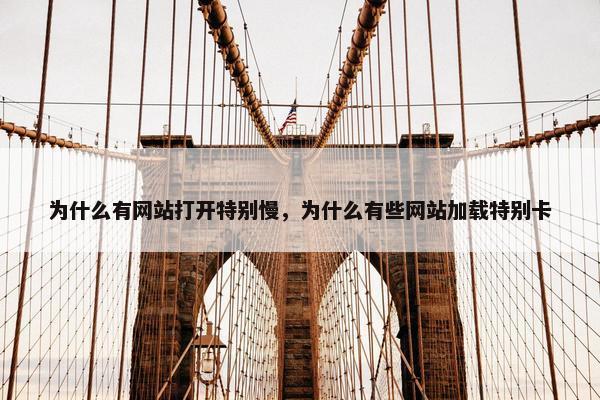 为什么有网站打开特别慢，为什么有些网站加载特别卡