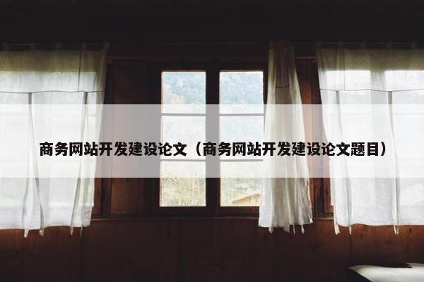 商务网站开发建设论文（商务网站开发建设论文题目）