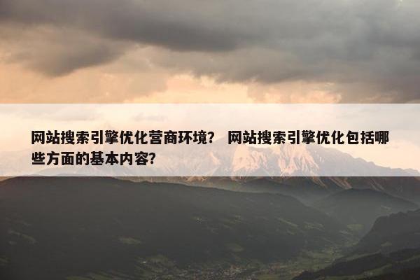 网站搜索引擎优化营商环境？ 网站搜索引擎优化包括哪些方面的基本内容？