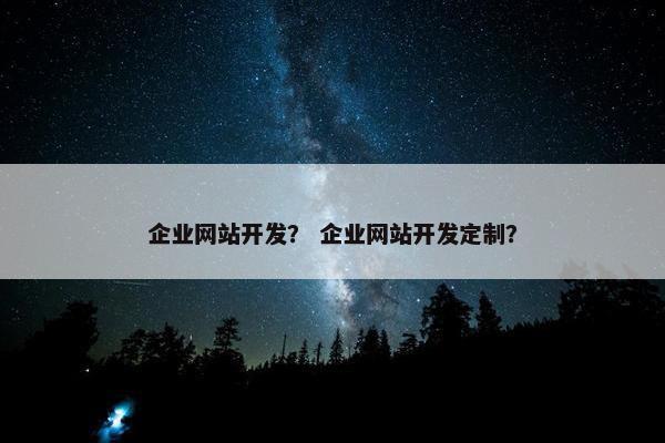 企业网站开发？ 企业网站开发定制？