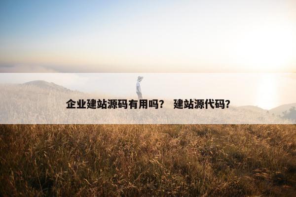 企业建站源码有用吗？ 建站源代码？