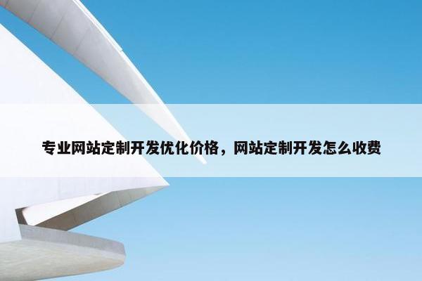 专业网站定制开发优化价格，网站定制开发怎么收费