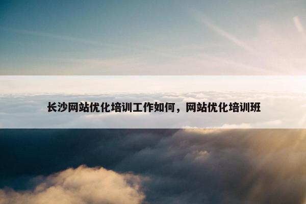 长沙网站优化培训工作如何，网站优化培训班