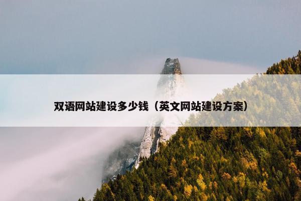 双语网站建设多少钱（英文网站建设方案）