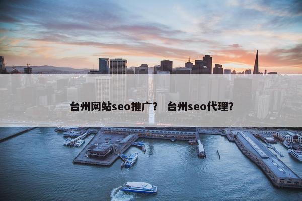 台州网站seo推广？ 台州seo代理？