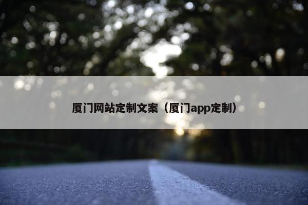 厦门网站定制文案（厦门app定制）