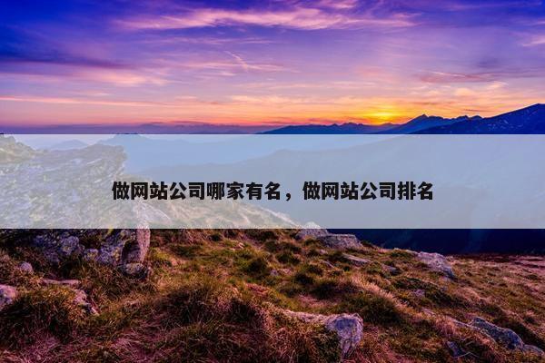 做网站公司哪家有名，做网站公司排名