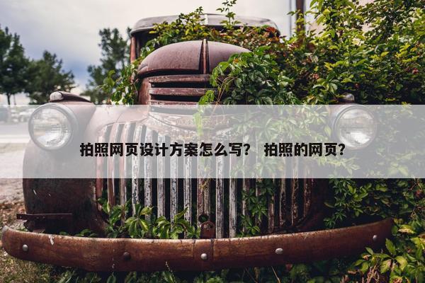 拍照网页设计方案怎么写？ 拍照的网页？