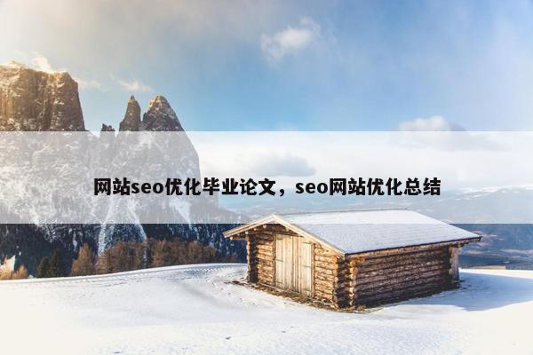 网站seo优化毕业论文，seo网站优化总结