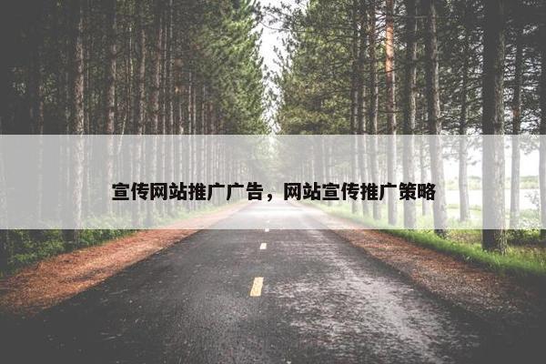 宣传网站推广广告，网站宣传推广策略