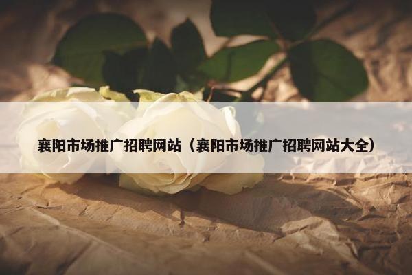 襄阳市场推广招聘网站（襄阳市场推广招聘网站大全）