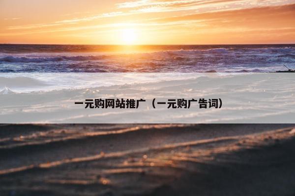 一元购网站推广（一元购广告词）