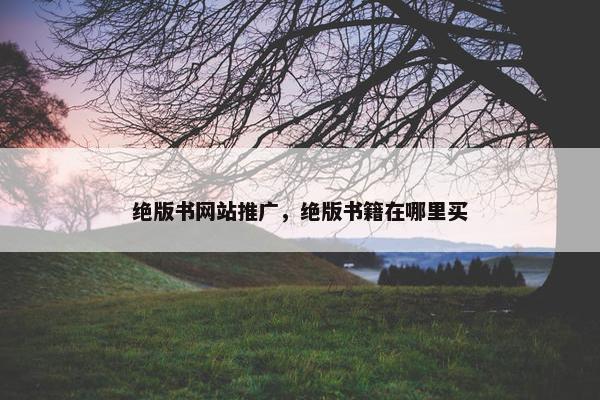 绝版书网站推广，绝版书籍在哪里买