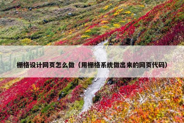 栅格设计网页怎么做（用栅格系统做出来的网页代码）