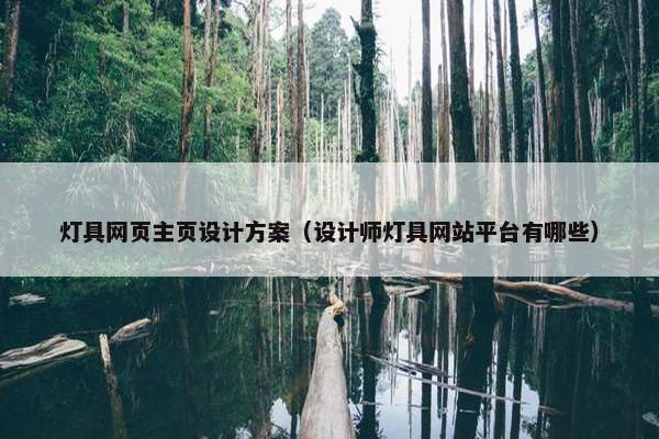 灯具网页主页设计方案（设计师灯具网站平台有哪些）