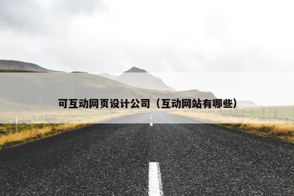 可互动网页设计公司（互动网站有哪些）