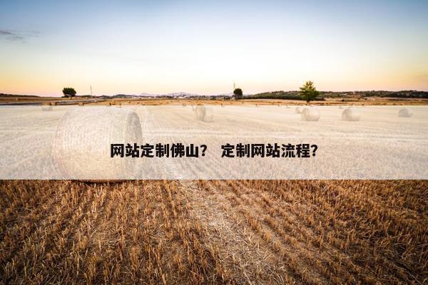 网站定制佛山？ 定制网站流程？