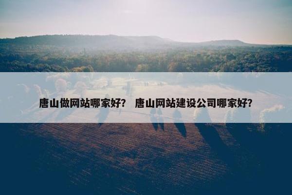 唐山做网站哪家好？ 唐山网站建设公司哪家好？