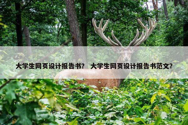 大学生网页设计报告书？ 大学生网页设计报告书范文？
