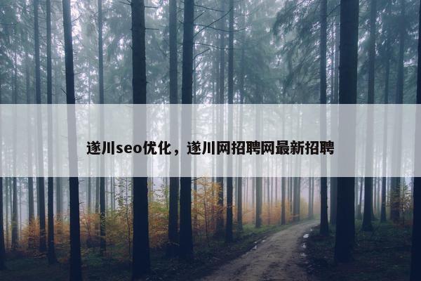 遂川seo优化，遂川网招聘网最新招聘