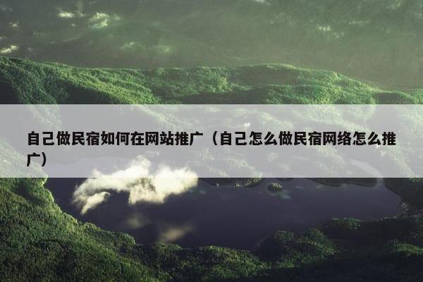 自己做民宿如何在网站推广（自己怎么做民宿网络怎么推广）