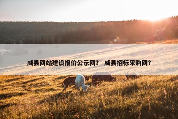 威县网站建设报价公示网？ 威县招标采购网？