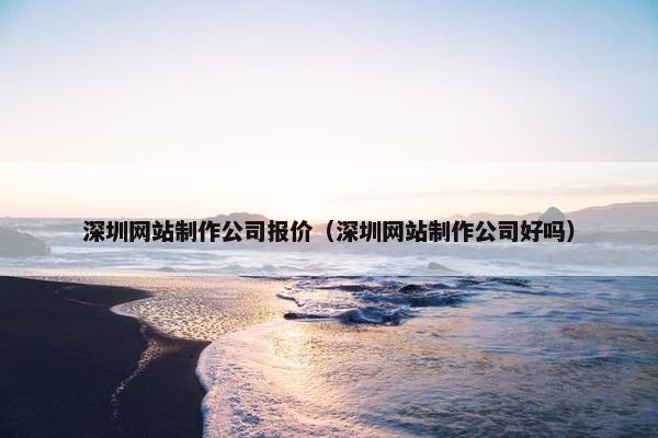 深圳网站制作公司报价（深圳网站制作公司好吗）