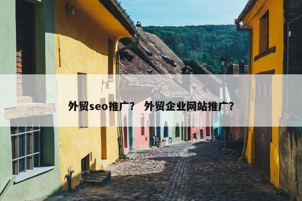 外贸seo推广？ 外贸企业网站推广？