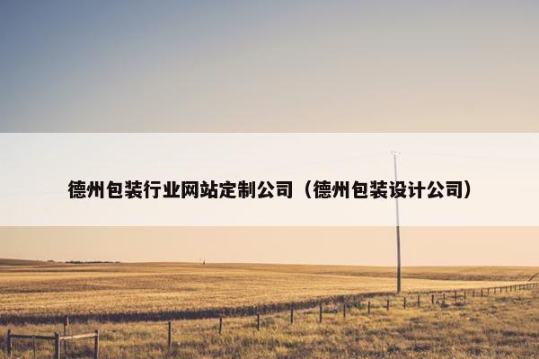 德州包装行业网站定制公司（德州包装设计公司）