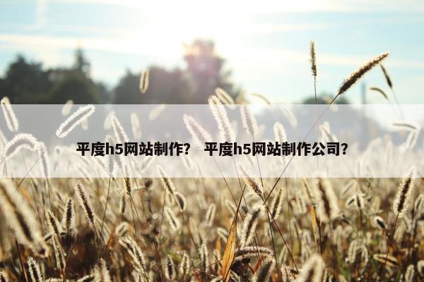 平度h5网站制作？ 平度h5网站制作公司？